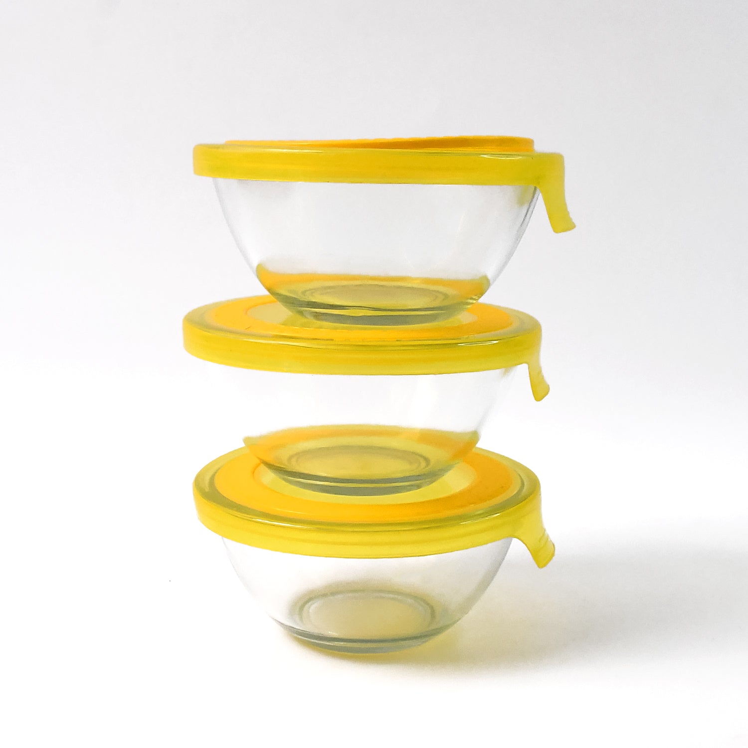 Dazzle Glass Bowl Set Mixing  Storage Bowls With Lids (3 Pcs Set) Dazzle Glass Bowl Set Mixing  Storage Bowls With Lids (3 Pcs Set)